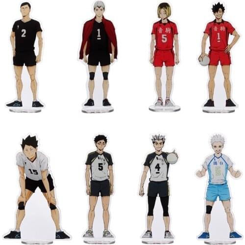 15 cm Anime Haikyuu!! Desk Stand Figures Models Volleyball Teenagers Figures Plate Holder Stand Model Plate Decor Collection