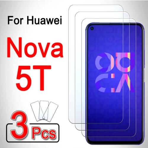 3 pcs For huawei nova 5t screen protector 5 t t5 armored protective glass on wuawei huawai huawie nova5 t nova5t tempered glas