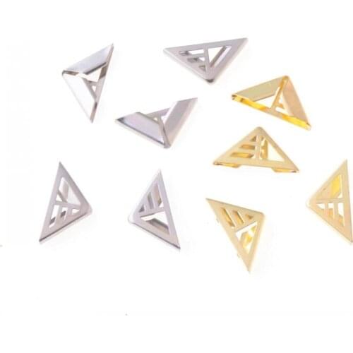 50PCs Silver Tone Book Scrapbooking Albums Menus Folders Corner Protectors 16x16x23mm F1222