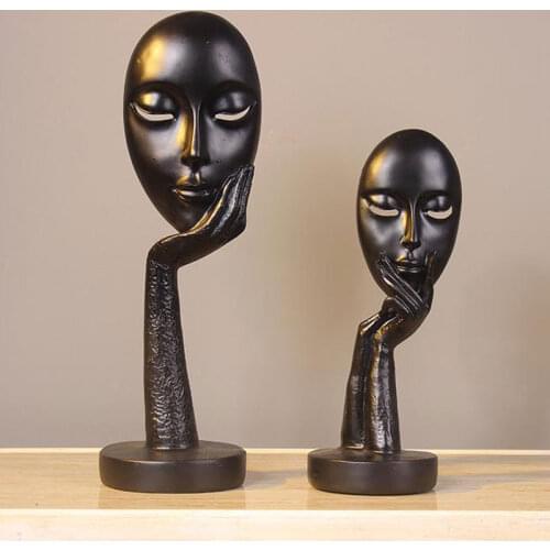 Home Decoration Accessories Modern Office Livingroom Desk Ornament Decor Art Sculpture Resin Mask Handicrafts Polyresin Statue