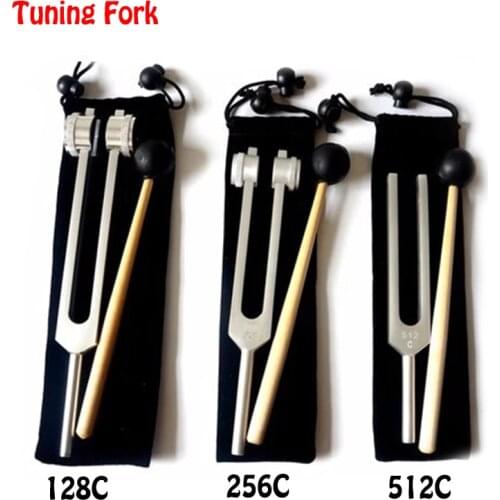 Aluminum Medical Tuning Fork 128 Hz / 256 Hz / 512 Hz Chakra Hammer Ball Diagnostic Tool for Sound Healing Therapy Health Care
