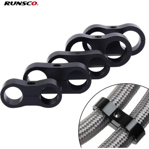 AN4 AN6 AN8 AN10 Braided Hose Separator Clamp Fitting Adapter Fuel Oil Line Aluminum Adapter Fitting