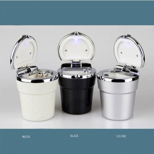 Car Accessories Portable LED Light Car Ashtray Universal Cigarette Cylinder Holder Car Styling 2021