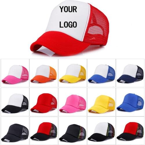 Factory Price! Free Custom LOGO Design Men Women Baseball Cap Blank Mesh Adjustable Hat Adult Children Kids Team Customize