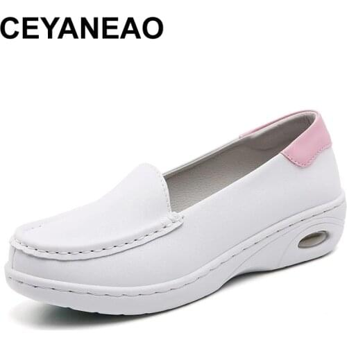 CEYANEAO New Shoes for Women Plus Cotton Warm Non-slip Causal Slip-on Nurse Shoe Fashion Lazy Sneakers Four Season zapatillas