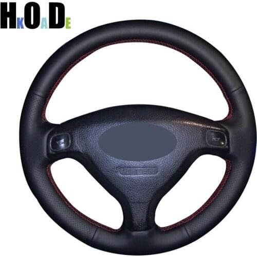 Black Leather Artificial DIY Car Steering Wheel Covers Wrap for Opel Astra G 1998-2007 Zafira A 1999-2005 Chevrolet Sail 2003
