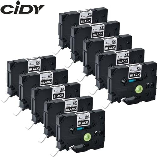 CIDY 10pcs/lot White ON Black TZe315 tze 315 tz315 tz 315 for p touch compatible brother label printer tz tape