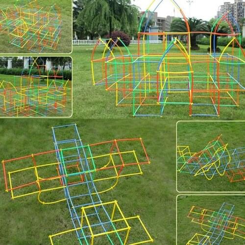 4D Space Straw Stitching Assembly Build Block Kid Puzzle Toy