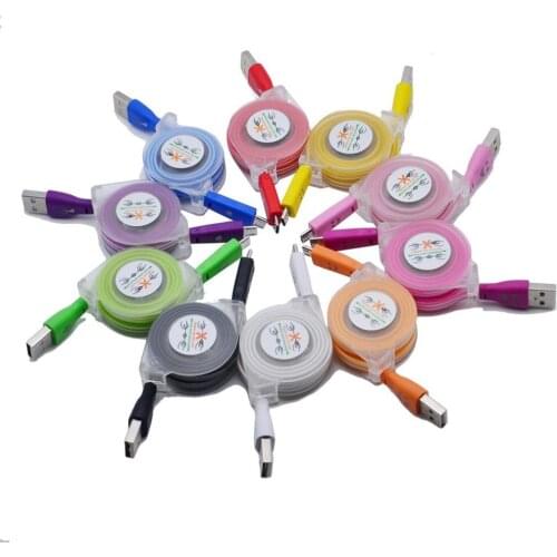 Hot Sale Retractable LED Light Micro USB Cable Luminous Replacment for Android Port Data Cable Phone Charger