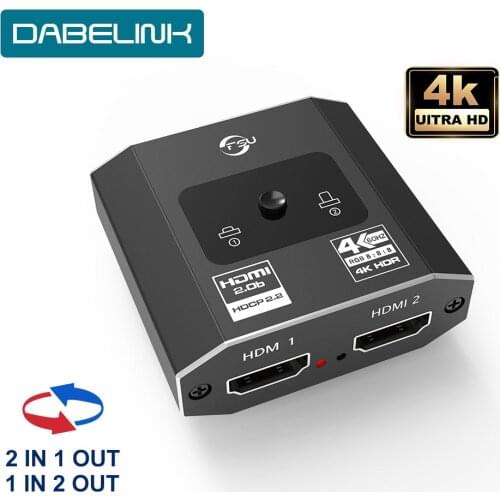 DABELINK HDMI Switch 4K Bi-Direction Adapter HDMI Switch 2x1 for TV Box Switch HDMI Bi-Direction Switch Game TV HDMI Switcher