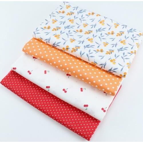 160x50cm Fruit Loquat Twill Cotton Printed Sewing Fabric Making Baby Skin-Friendly Bedding Pajamas Cloth