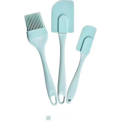 Homatter 3PCS/Set Cream Scraper DIY Bread Cake Butter Spatula Mixer Oil Brush Kitchen Baking Tool Silicone Spatula Non-stick