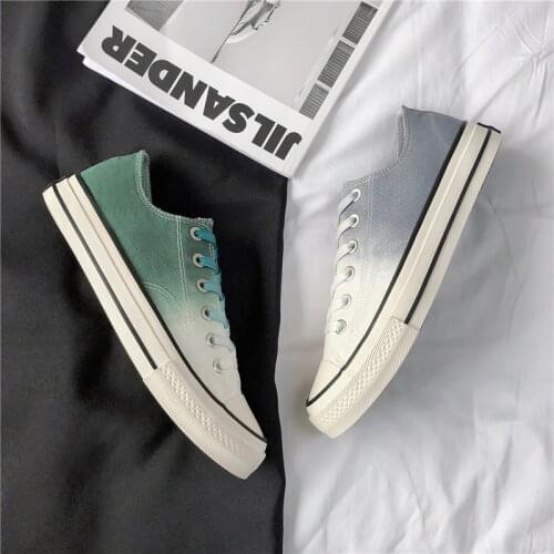2020 Autumn Men Canvas Shoes Fashion Gradient Color Men Vulcanized Shoes Student Lace-up Casual Sport Running Shoes Men Sneakers
