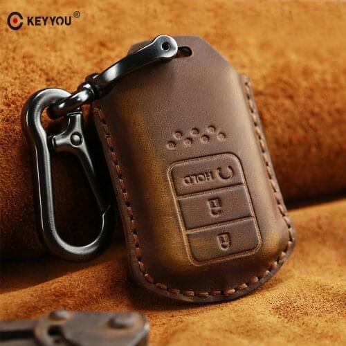 KEYYOU Car remote key fob cover case holder protect For Honda CRV Odyssey Accord Pilot Civic 2013 2014 2015 2016 2017