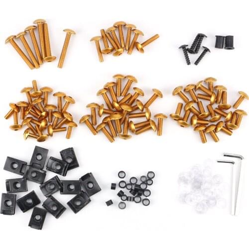 Gold Motorcycle Sportbike Fairing Body Bolts Kit Fastener Clips Screws For Honda Suzuki Yamaha Kawasaki