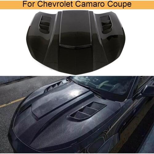 Car Engine Hood Bonnet Cover For Chevrolet Camaro Coupe 2016 2017 2018 Front Engine Hood Bonnet Cover Carbon Fiber