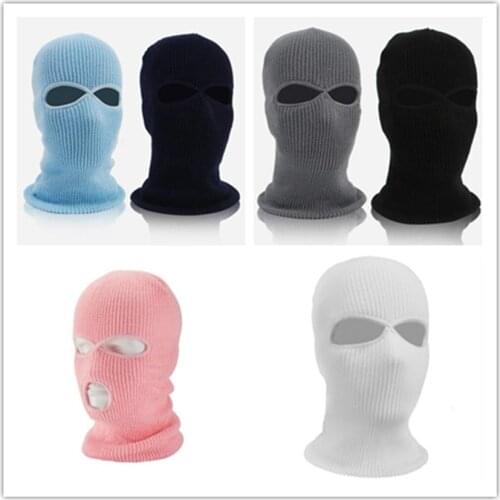Ski Mask Knitted Face Cover Winter Balaclava Full Face Mask for Winter Outdoor Sports CS Winter Three 3 Hole Balaclava Knit Ha