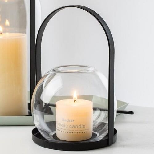 Minimalist Candle Holder Nordic Windproof Ornaments Glass Modern Ornaments Dinner Chandelier Bougeoir Table Decoration ED50ZT