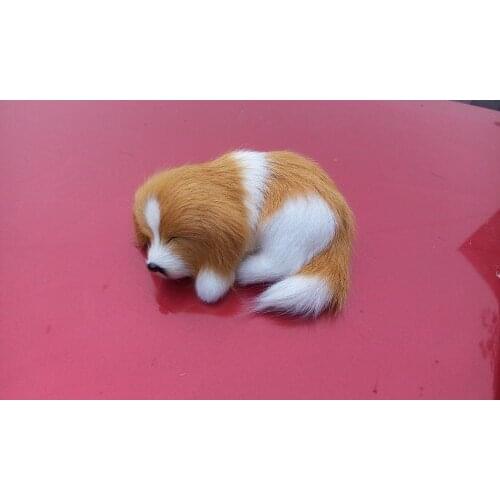 Simulation dog about 10x7cm sleepy dog Handmade craft model,polyethylene&furs toy,car pendant,home decoration Xmas gift w4078
