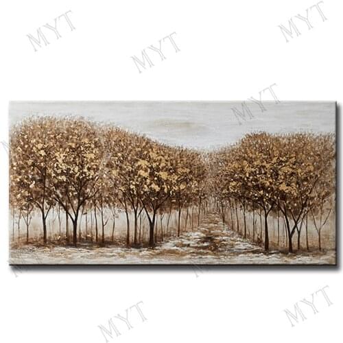 MYT 100% Hand Painted Abstract Tree Pictures Oil Painting On Canvas Wall Art Wall Pictures Painting For Live Room Home Decor