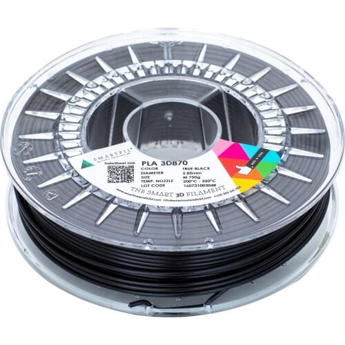 SMARTFIL PLA 3D870, 2.85mm, TRUE BLACK, 750g Smart Materials 3D printing filament