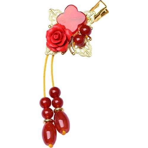 Jade Flowers Hairpin Chalcedony Agate Charm Jadeite Jewelry Amulet Fashion Accessories Natural Chinese Gifts for Wome