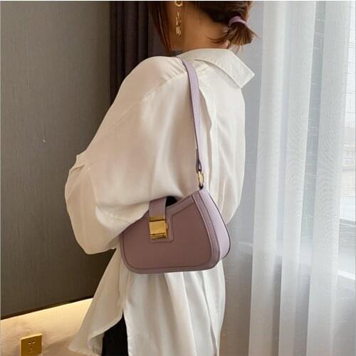 2020 new fashion super texture womens leather bag spring and autumn Simple Shoulder Bag crossbar bag foreign style portable und