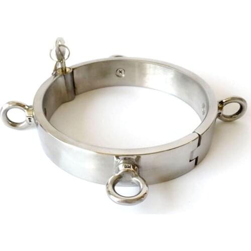 Stainless Steel 4-Ear Round Ring BDSM Collar Bondage Restraints Torture Slave Collar Sex Toys For Couples Adult Games Fetish