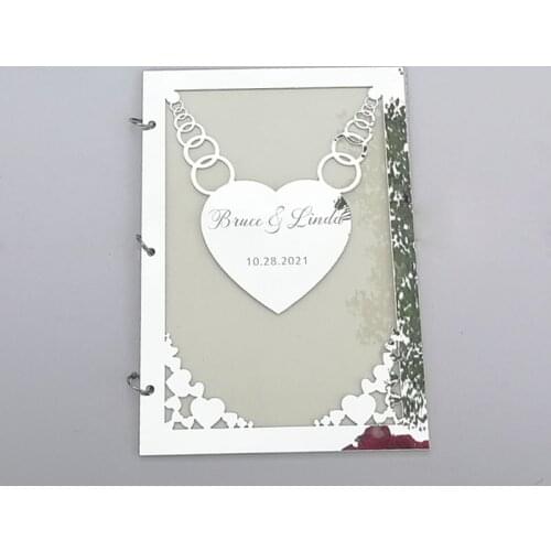 Custom Guest Book Love Symbol Wedding Signature Personalized Mirror Front Cover Bride and Groom Dream Party Decor Gift Favors