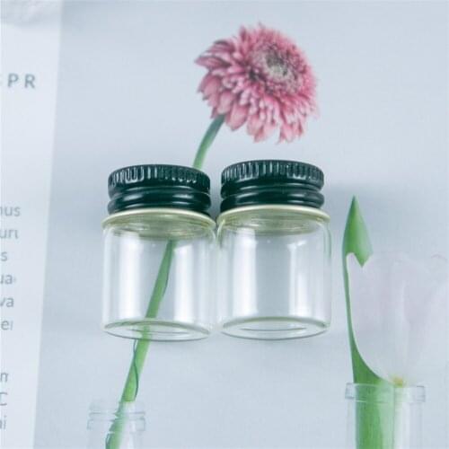 22*30*14mm 5ml Glass Bottles With Aluminium Cap Small Transparent Mini Empty Glass Jars Bottles Botellas 100pcs