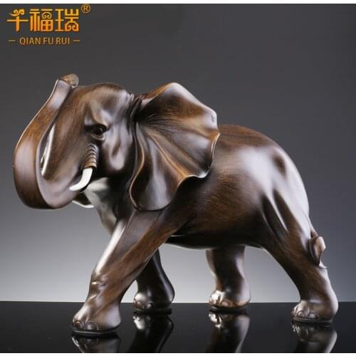Fortune Bring Elephant Decoration a Pair of Crafts Housewarming Opening-up Gifts Office Table Living Room Wine Cabinet Hom