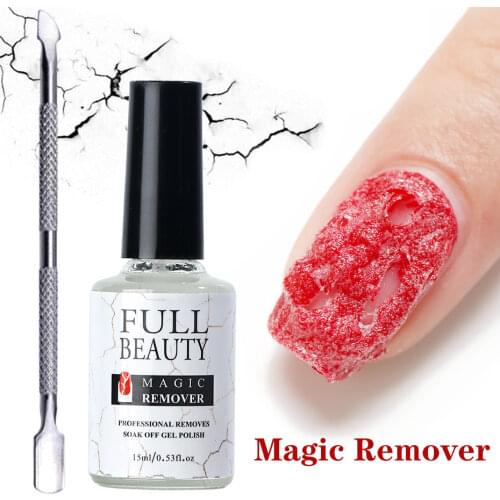 15ml Burst Magic Remover Nail Art Soak Off Gel Lacquer Degreaser Safe Non-Harmful Cleanser Cream Manicure Pusher Tool LY1038-1