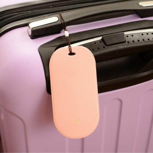 PVC Leather Colorful Luggage Tags Passport Tags Suitcase ID Address Holder Solid Label Boarding Suitcase Tag Travel Accessories