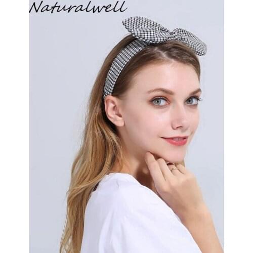 Naturalwell Knit Headwrap Knotted Head wraps Girls Top Knot Headband Stretch Women elastic hair band Yoga Headwrap WH014