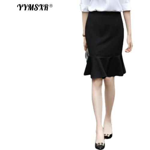 S-4XL Fashion Spring and Autumn Fashion All-match Professional Wear Ladies Elegant Western Skirt Overalls Bag Hip Fishtail Skirt