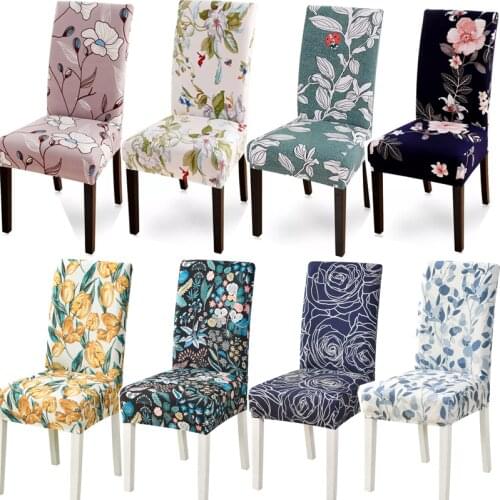 1/2/4/6PCS Floral Spandex Chair Cover Removable Washable -dirty Seat Cover Printed Slipcover For Wedding Restaurant Banquet