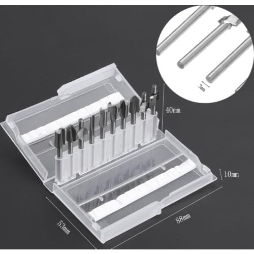 10pcs HSS Router Wood Milling Cutter Bits Fits Rotary Tool Set 1/8" 3mm DIY Tool LS'D Tool
