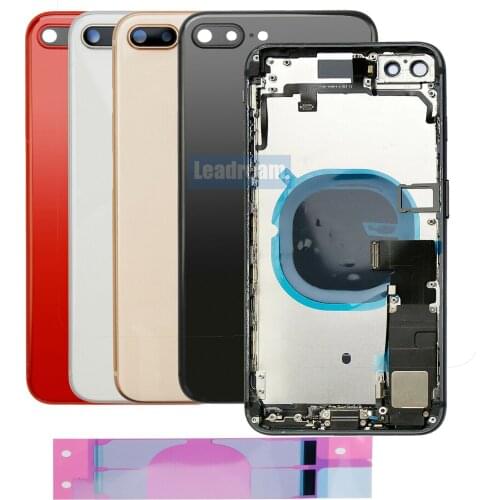 10Pcs Full Back Housing Cover For iPhone 8 Plus Back Battery Door Rear Glass with Middle Chassis Frame Flex Cable Parts Assembly