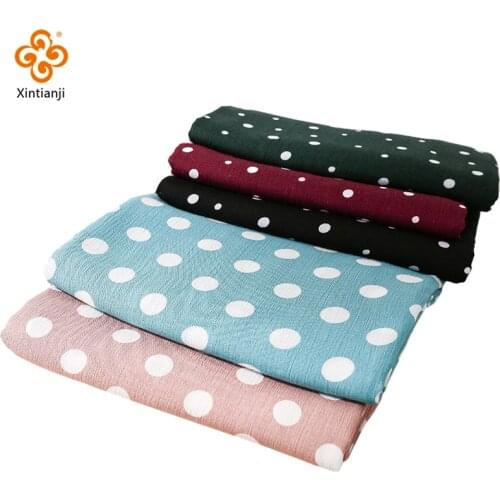 100% Rayon Cotton Fabric Dot Printed Pattern Soft And Comfortable Fabric For Child Summer Fashion Dress T-Shirt Sewing Material