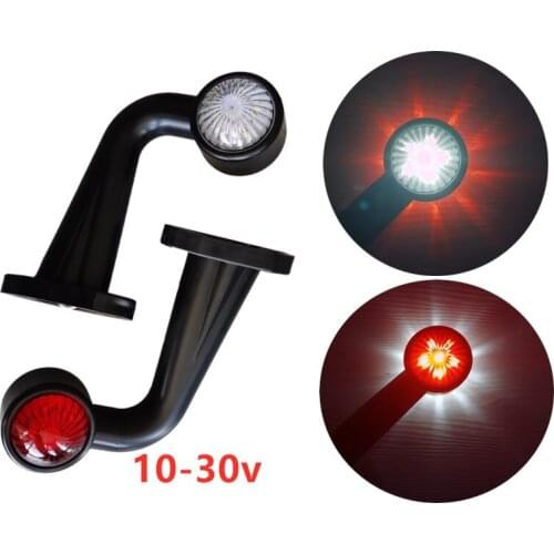 2Pcs 12 LED 12V 24V Truck Trailer Elbow Rubber Side Marker Indicator Light Lamp Side Marker Lamp For Volvo Truck Trailer E8