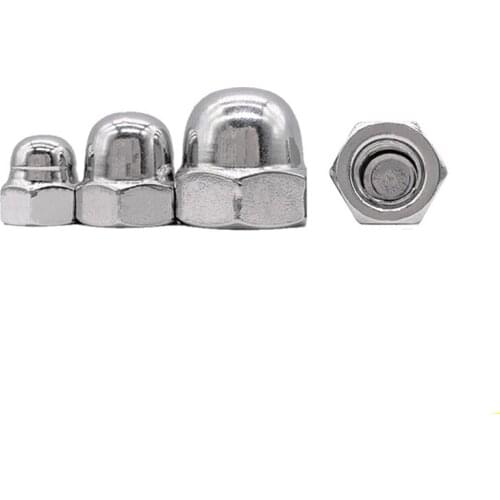 2pcs M14 M16 M18 M20 M22 M24 M30 Stainless Steel 304 External Hex Cover type Nuts Outer Hexagon decoration Lock Nut DIN1587