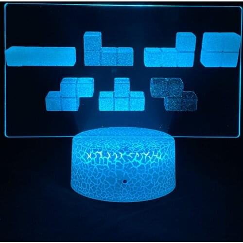 Tetris Game 3D Night Lights Picture Lava Lamp Led USB Battery RGB Neon Cool Gift Bedroom Table Desk Colorful Decoration For Home