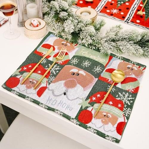 42*34cm Christmas Table Mat Decorations Santa Claus Tablecloth Elk Placemat Xmas Home Dining Table Decor Navidad 2022 New Year