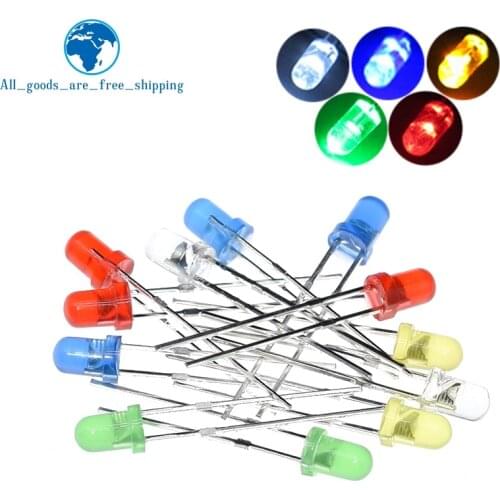 5Colors*20PCS=100PCS / 1Color=100pcs F3 3mm LED Diode Light Assorted Kit Green Blue White Yellow Red COMPONENT DIY kit