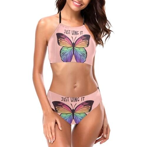 Bikinis Just Wing It Exotic 2021 Women Swimsuit Low Waist Swimwear R336 Women Beach wear