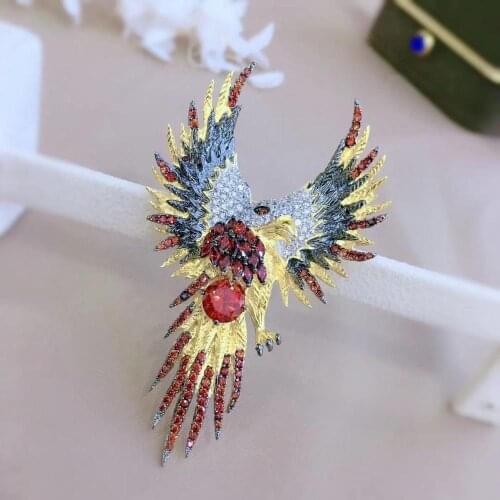 Unisex brooch fine jewelry for men & women animal 925 sterling silver with cubic zircon eagle brooch free shipping high quality