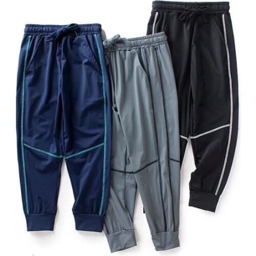 Summer Boy Super Cool Pants Teenage Boys Quick Dry Ice Silk Trousers Elastic Waist Trunks Children Exercise Slacks