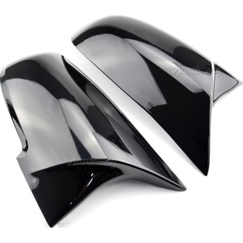 Car Rearview Mirror Shells Side Wing Mirror Cover Cap Bright black and Carbon Fiber Style Pair Fit For BMW F32 F30 F31 F33 F36