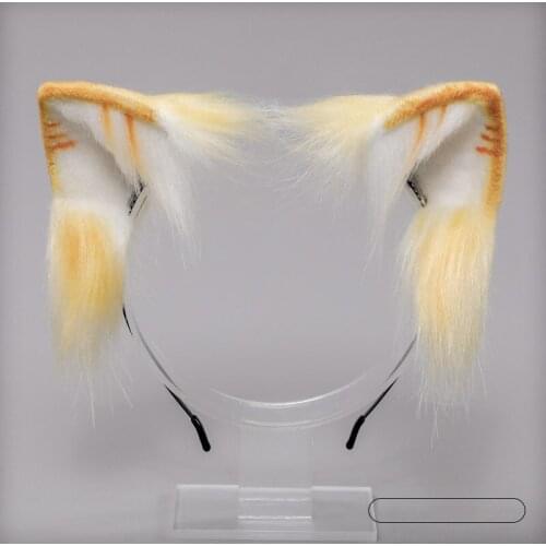 Lolita Headdress Cosplay Animal Headband Plush Cat Ears Headwear Hair Hoop Hair Clip Cosplay Props Halloween Party Anime