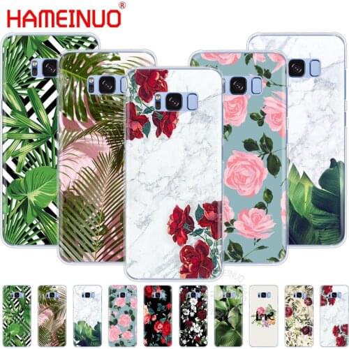 HAMEINUO White marble flowers leaves cell phone case cover for Samsung Galaxy S9 S7 edge PLUS S8 S6 S5 S4 S3 MINI